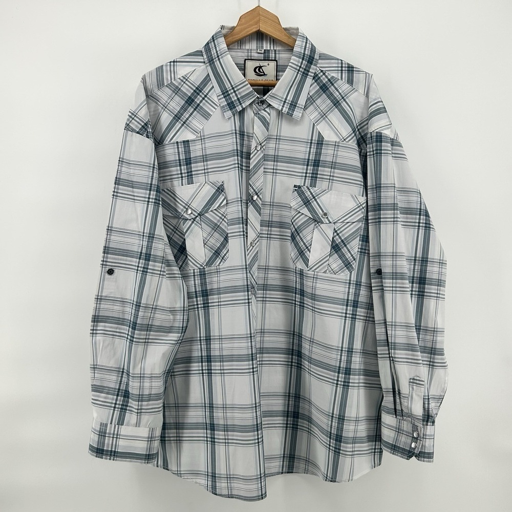 Coevals Club Western Shirt Mens 3XL Pearl‎ Snap Plaid Roll Tab Cowboy Rodeo
